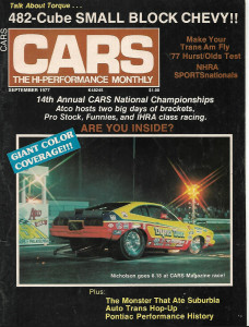 HI PERFORMANCE CARS 1977 SEPT - 482 SMALL BLOCK CHEVY, '77 HUST/OLDS TEST